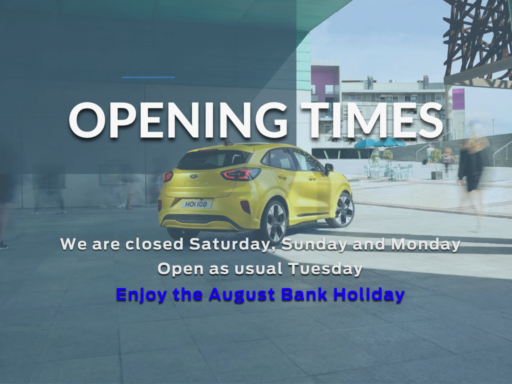 Opening times BH Weekend